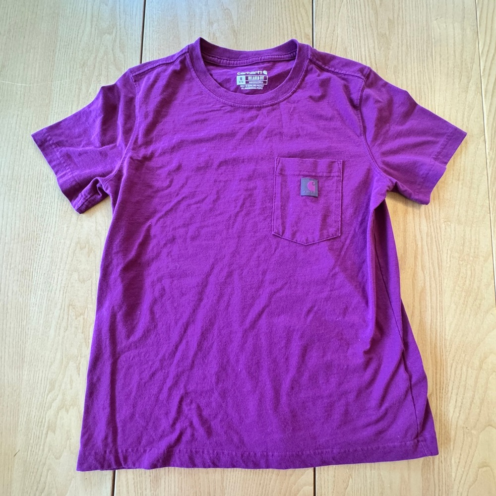 Carhartt Relaxed Fit Pocket Tee Women Size M Purple Short Sleeve Cotton Gorpcore